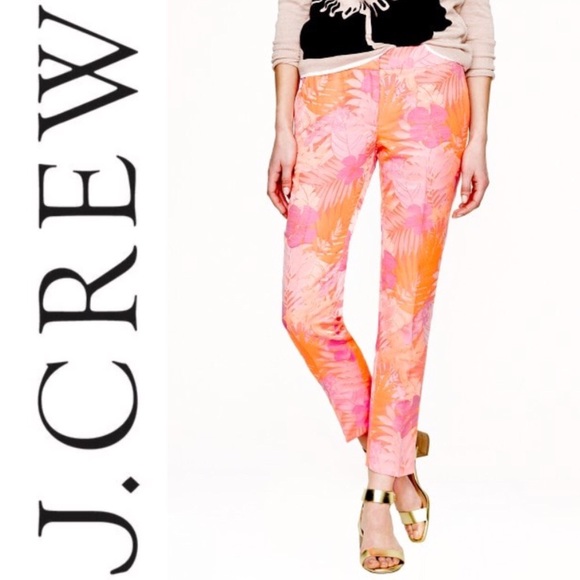 J. Crew Pants - J. Crew Jacquard Pant in Neon Tropical Floral